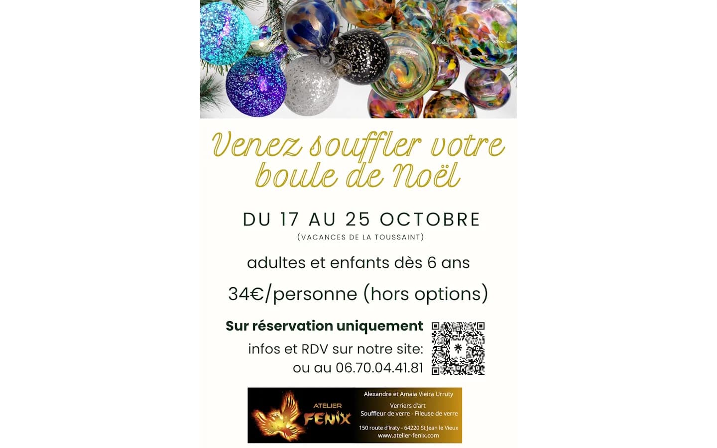 Image 1 : Venez souffler votre boule de Noël (sur réservation) background