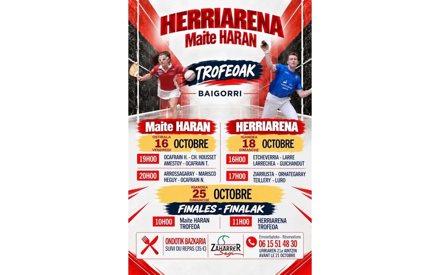 Image 1 : Trophée Maité Haran et Herriarena : Finales de pelote basque background