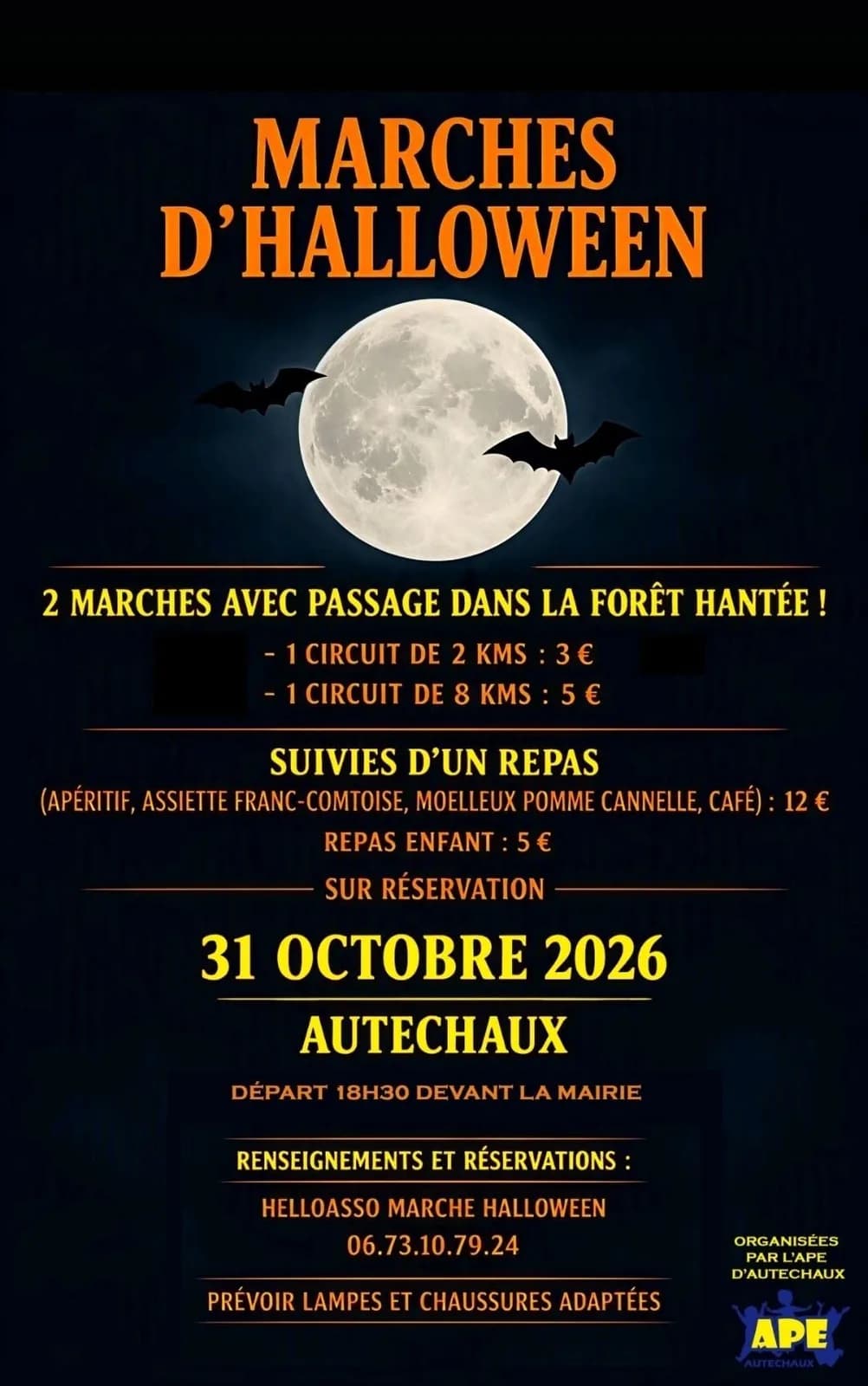 Image 1 : Halloween : Marche nocturne avec passage dans la forêt hantée background