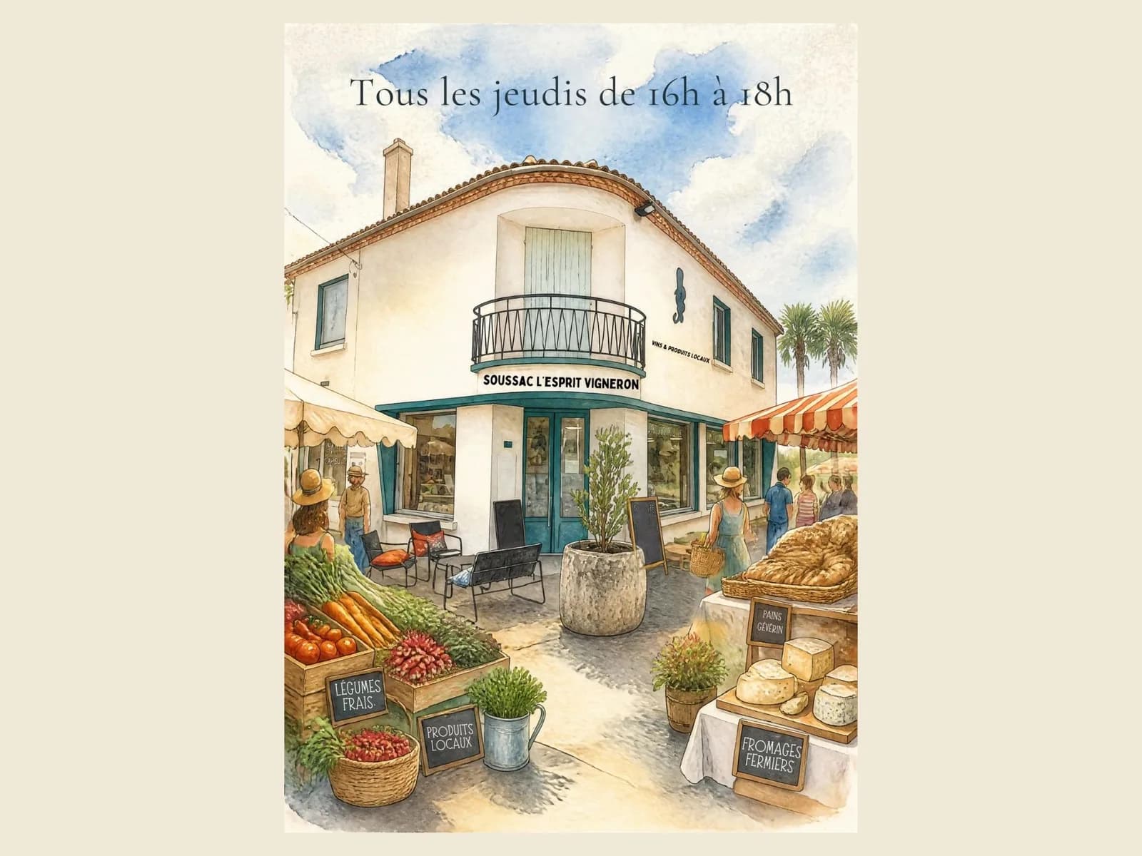 Image 1 : Marché de producteurs à Soussac background