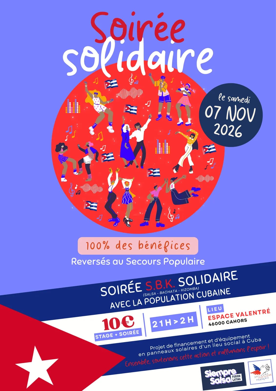 Image 1 : Soirée solidaire CUBA par le Secours Populaire background
