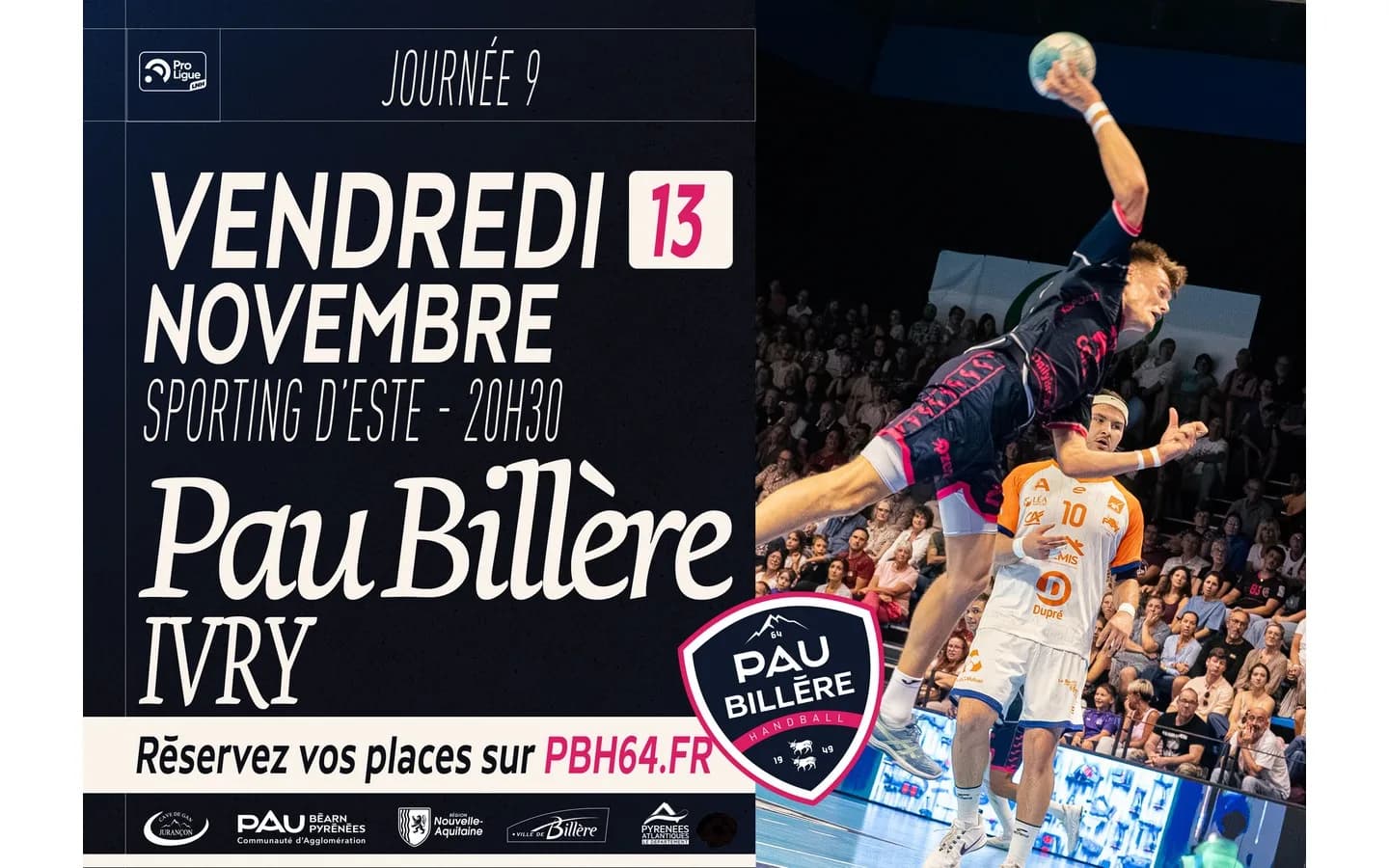 Image 1 : Handball Proligue - Pau Billère Handball 64 Vs Ivry background